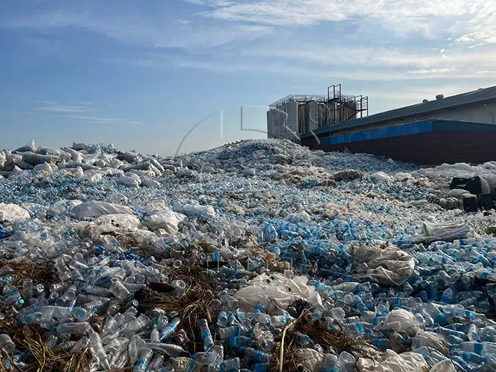 Waste PET purified water and beer bottles