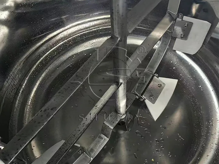 Inside the mixing tank