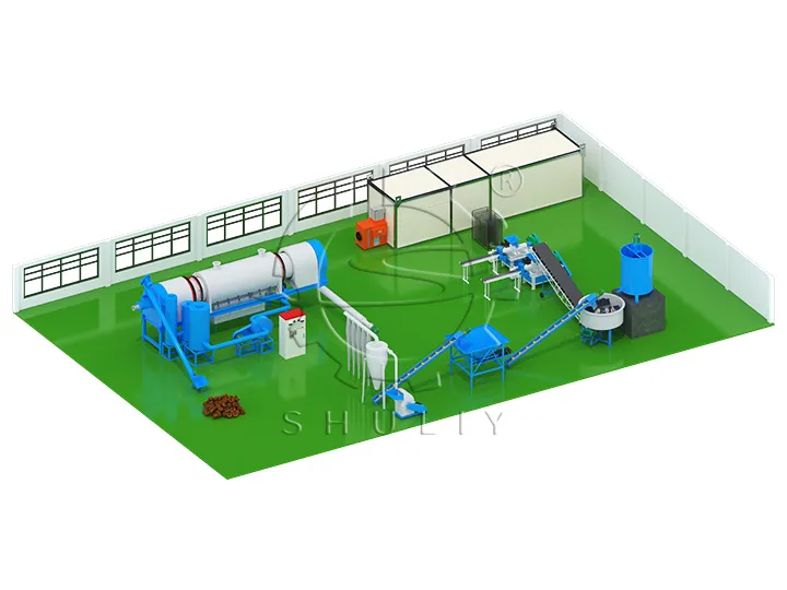 Charcoal briquette production line